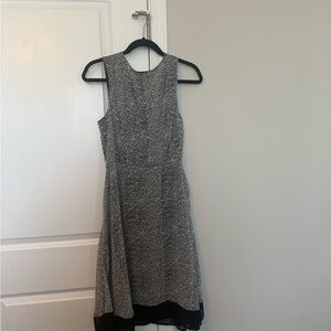 Christopher & Banks Black and White Printed Midi Dress